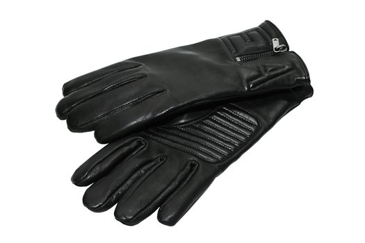 Black man's gloves on a white background