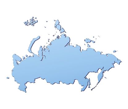 Russia map filled with light blue gradient. High resolution. Mercator projection.