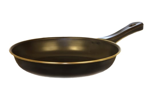 Isolated Black Frying Pan v1 is glossy black isolated on a white background.