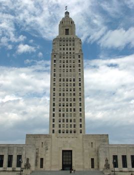 A view of the Louisiana Capital Building in Baton Rouge, Louisiana, USA.