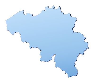 Belgium map filled with light blue gradient. High resolution. Mercator projection.