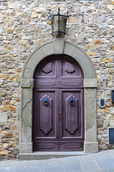 Close-up Image Of Wooden Ancient Italian Door