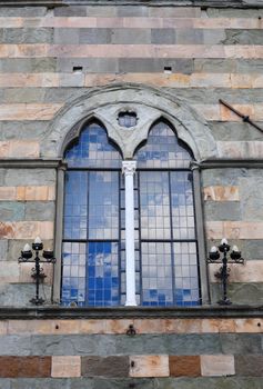 Decorated Closed Window Of Old Building In Pisa, Italy