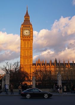 Big ben in london at late afternoon