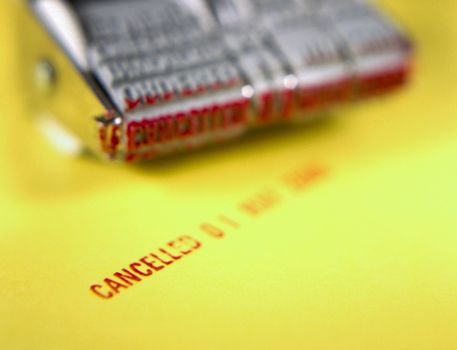 Cancelled Rubber Stamp