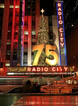 The famous Radio City Music Hall in Midtown Manhattan NYC 