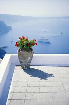 Planter, Santorini, Greece