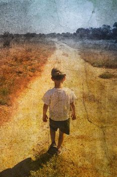 child on the road