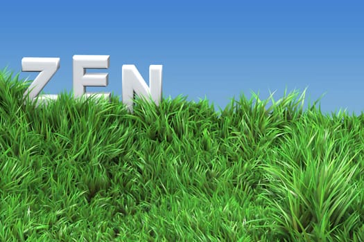 zen logo on a green meadow