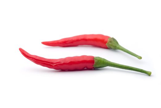 Red hot chili pepper on white background, Isolated