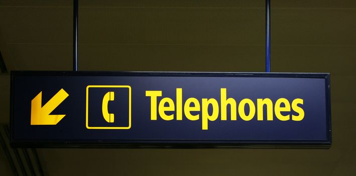 telephone sign at an airport