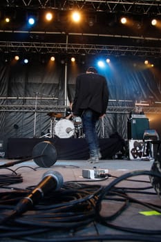 singer at the microphone during a music festival