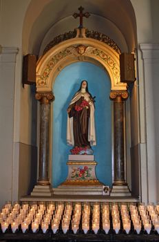 A prayer altar in St. Louis Cathedral in New Orleans, Louisiana Jackson Square.
