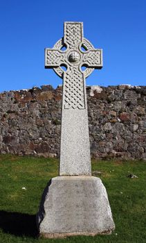 A celtic cross in the highlands of Scotland
