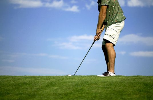 golfer on the putting green