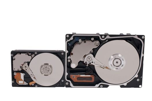 Little and big hard-drives (side by side)