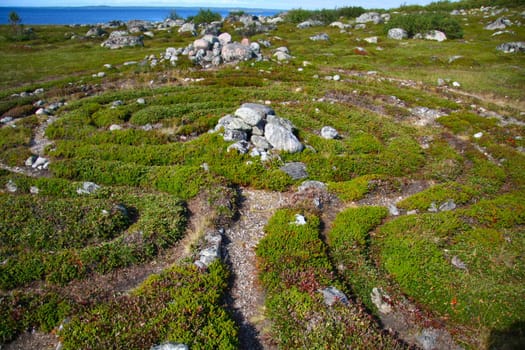 Stone Labyrinth -Solovetsky Islands. Russin north