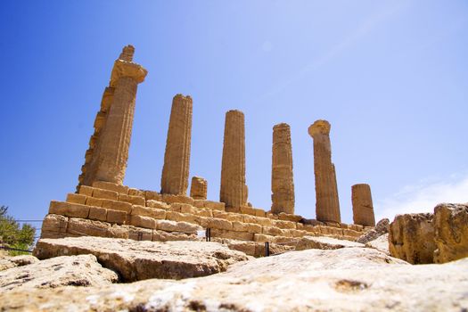 Valley of the temples are Greek style ruins at Agrigento in Sicily Italy