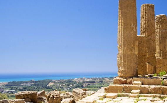 Valley of the temples are Greek style ruins at Agrigento in Sicily Italy