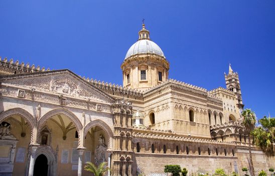 Cathedral of Palermo in Italy build in various styles from Gothic to barogue