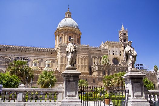 Cathedral of Palermo in Italy build in various styles from Gothic to barogue