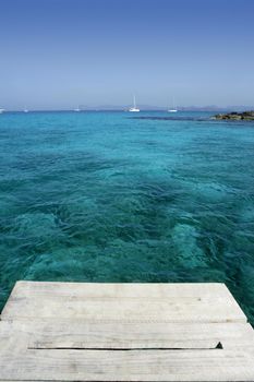 Formentera Mediterranean seascape turquoise sea in Ibiza Spain