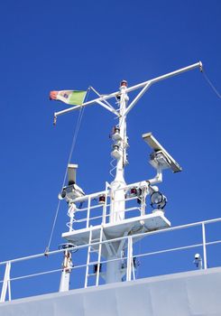 Radar on a large white passenger ferry