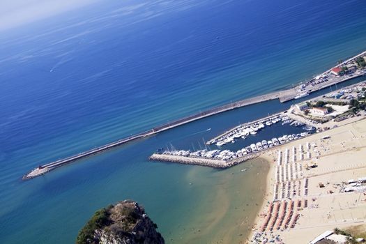 Terracina (in Lazio Italy) coast line  in an aerial view