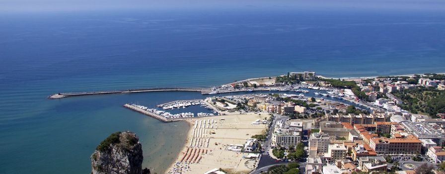 Terracina (in Lazio Italy) coast line  in an aerial view