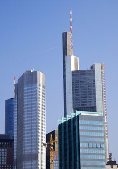The skyline in Frankfurt am Main i Germany