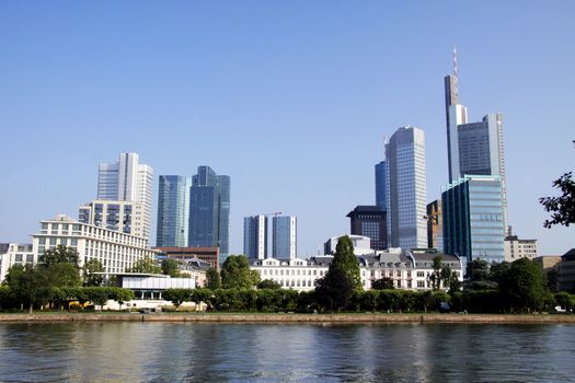 Frankfurt skyline from the other side of the river