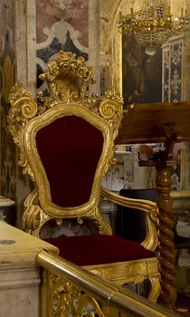 Chair of a king or cardinal found in an Italian church