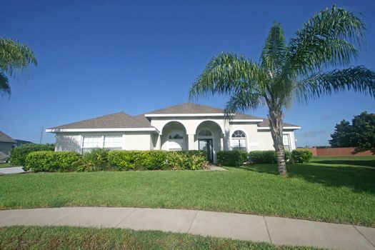 A home in Florida with blue sky.