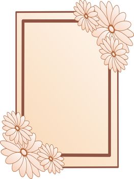 frame in flowers in brown