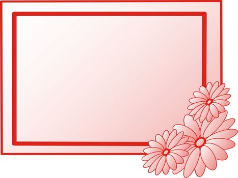 frame with flowers in red