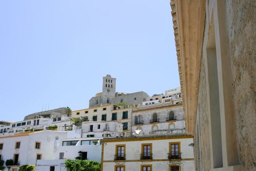 Ibiza Balearic Mediterranean white island from Spain