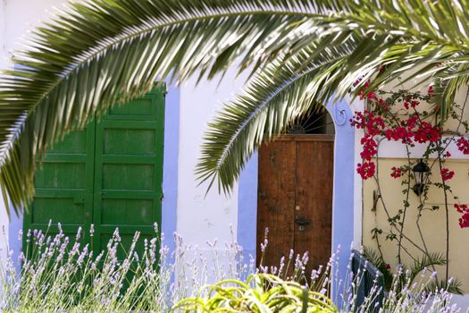 Ibiza Mediterranean island architecture houses in summer vacation