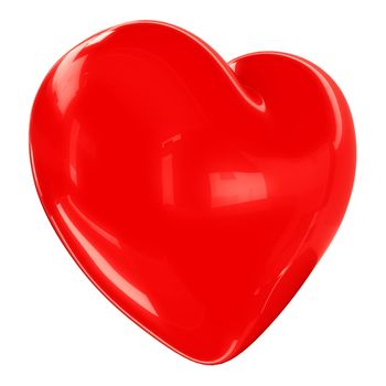 Red heart isolated on white background 3d render