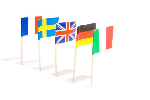 Various flags isolated on a white background