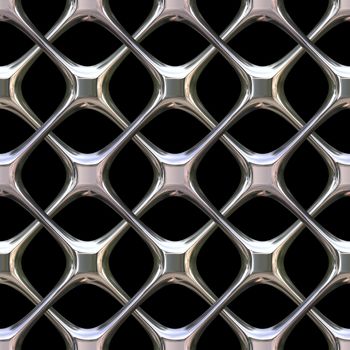 A shiny chrome grill background that tiles seamlessly as a pattern.