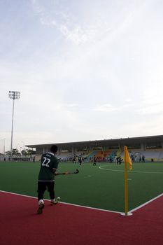 Hockey match in a residential area of Singapore.