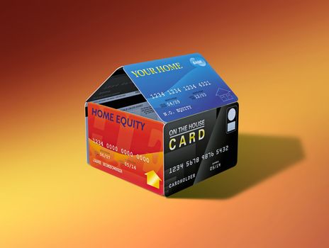 House built out of equity-linked debit cards