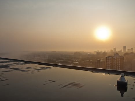 Sunrise on a warm August morning in Edmonton, Alberta, Canada.