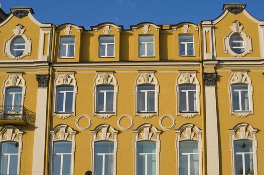 The facade of old building in St Petersburg Russia