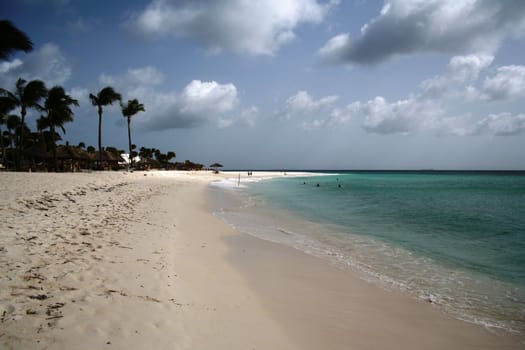 Panoramic view of caribbean beach