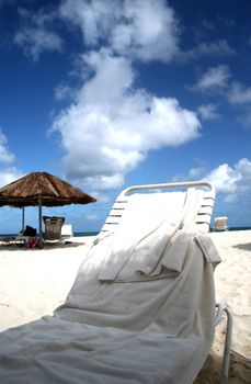 Under the tropical sun, Caribbean beach of Aruba.