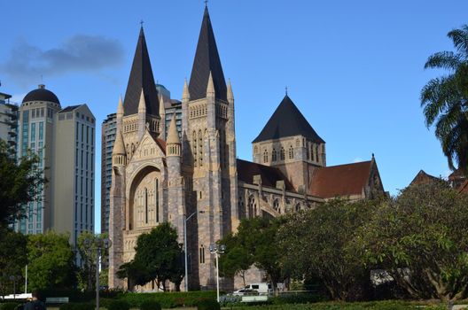 St John's Anglican Church Cathedral in Ann Street, Brisbane. Photo taken from Cathedral Square across the road.