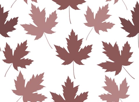 Seamless background made of brown Maple leaves