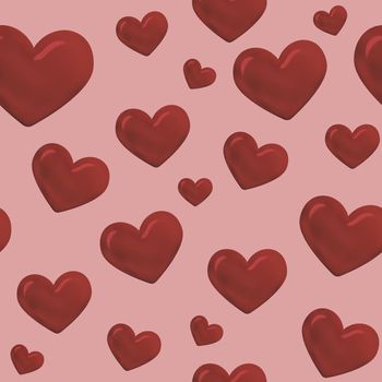 Abstract seamless background made of hearts