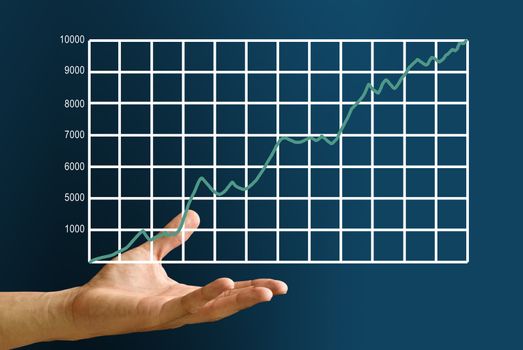 Hand carry the stock exchange's statistic graph